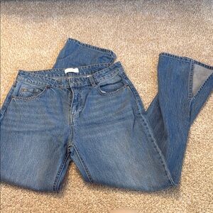 H&M High Rise Slit Flare Jeans